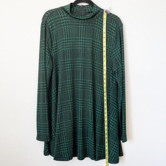 John Mark Green Tartan Plaid Mock Neck Knit Swing Tunic Top Womens Large - Picture 5 of 9